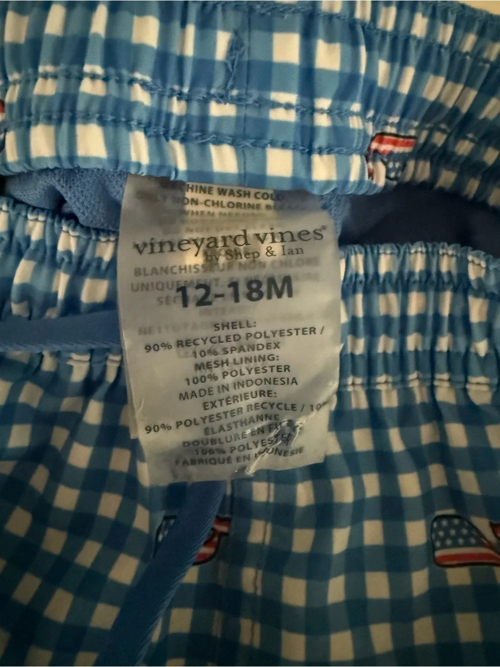 Vineyard Vines Kids Blue Gingham Swim